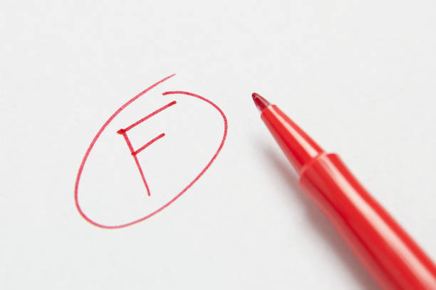 Red Marker Grade F Letter F