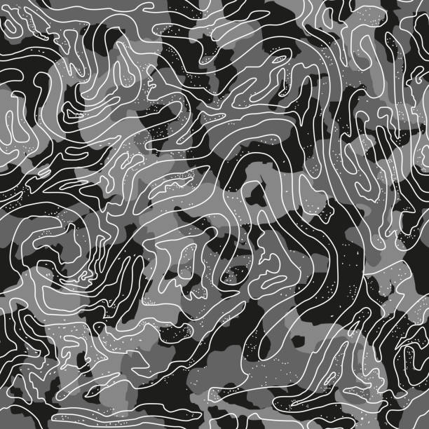 бесшовный узор с геометрическим камуфляжем. абстрактный военный серый и белый фон. - camouflage stock illustrations