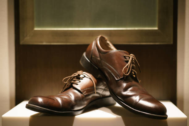 istock A pair of brown leather shoe for men 1144716552