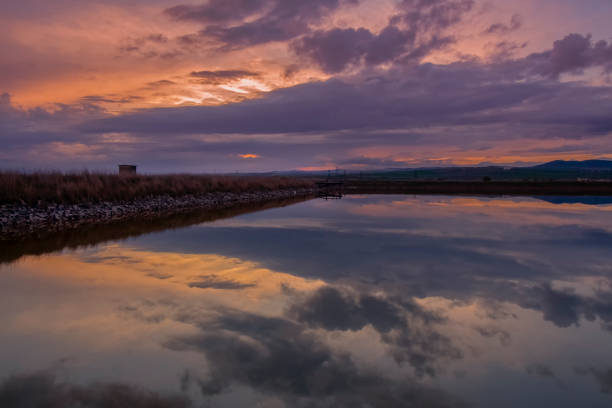 istock Picturesque landscape with reflections at sunset 1144721478