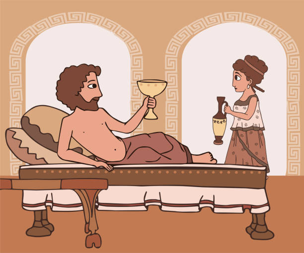 illustrazioni stock, clip art, cartoni animati e icone di tendenza di ogni giorno la vita nell'antica grecia - patriarchy