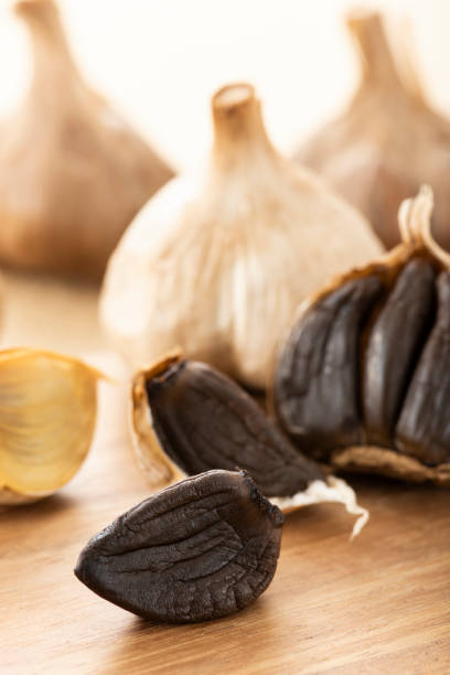 istock Black garlic, garlic fermented healthy food 1144725534