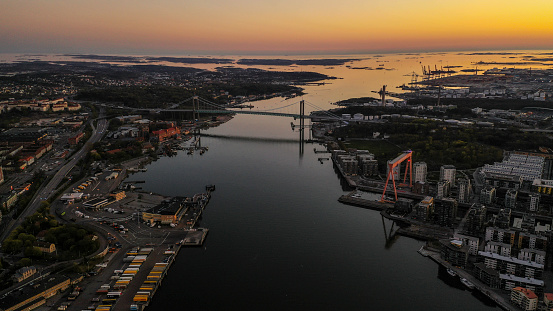 view over open sea and Älvsborg bridge