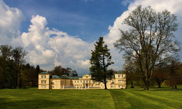 Kynzvart, Czech Republic, May 7, 2017: The castle was built in Baroque style in the 17th century. It is mainly known as the former summer residence of Austrian Chancellor Klemens von Metternich. The castle was confiscated from the Metternich family in 1945 by the Czechoslovak government.