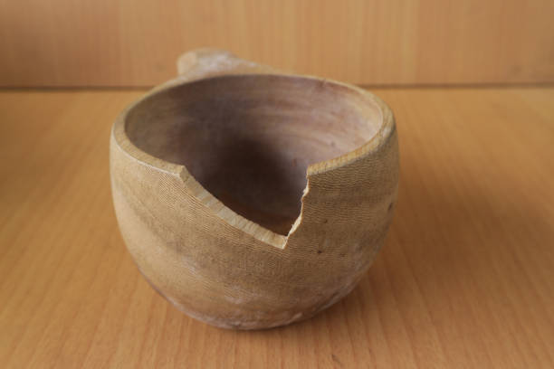 istock This is a glass or cup made of broken wood 1144734501