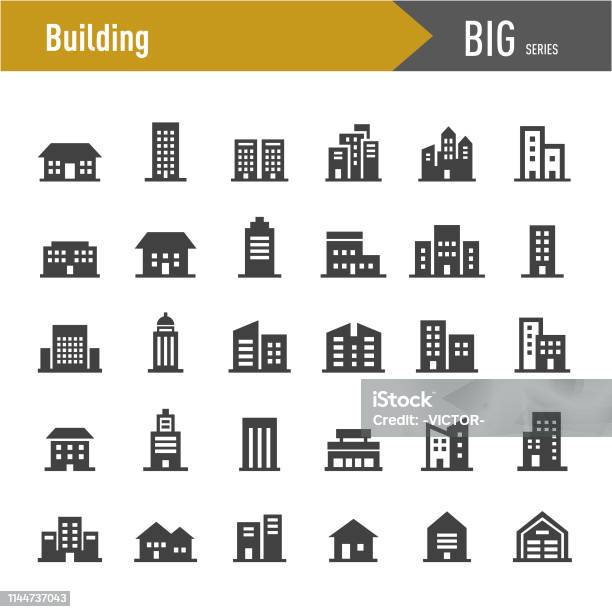 Ikony Budowania Big Series - Stockowe grafiki wektorowe i więcej obrazów Ikona - Ikona, Biznes, Miasto