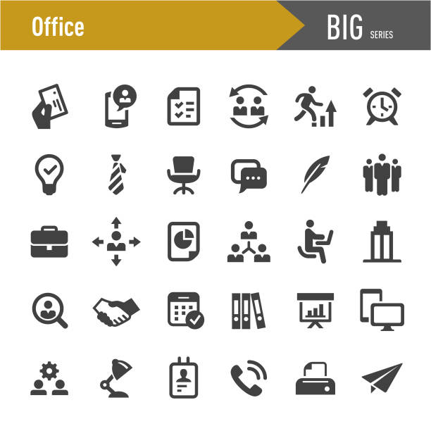 ilustraciones, imágenes clip art, dibujos animados e iconos de stock de iconos de office-big series - lámpara angular