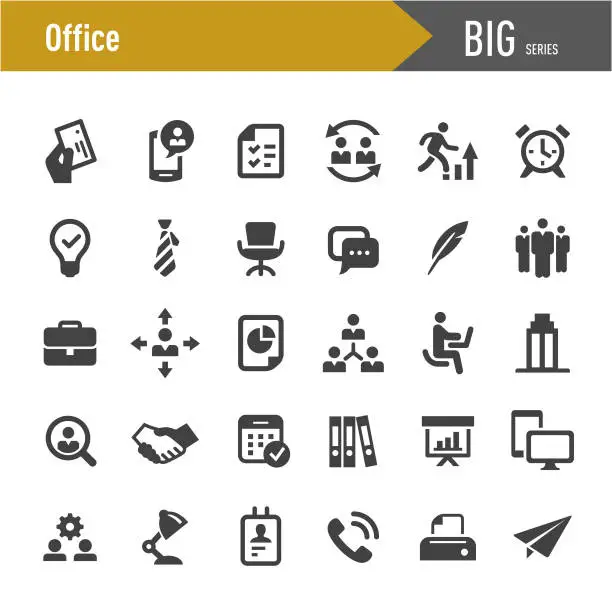 Vector illustration of Office Icons - Big Series