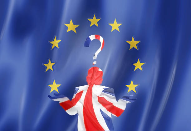 Conceptual ironic confused UK playing with EU stars