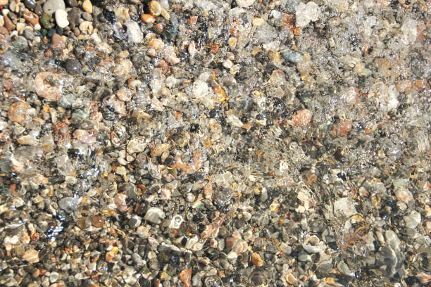 Small pebbles pebbles under the water surface photo background