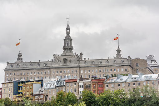 Quebec City, Canada - August 6, 2015:strolling in  Quebec City during a cloudy morning.