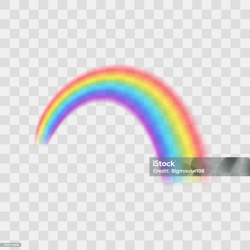 Realistic Detailed 3d Rainbow on a Transparent Background. Vector Realistic Detailed 3d Rainbow on a Transparent Background Symbol of Fantasy. Vector illustration Rainbow stock vector