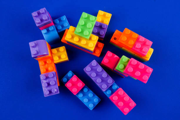istock Close-Up Of Toy Blocks On Blue Background 1144744299