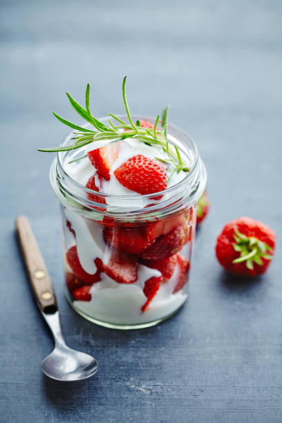 istock Fresh strawberries and cream 1144753265