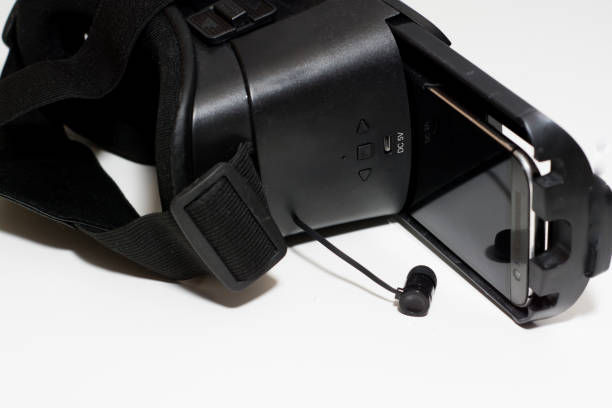 istock Virtual Reality headset with smart phone to play game 1144753359