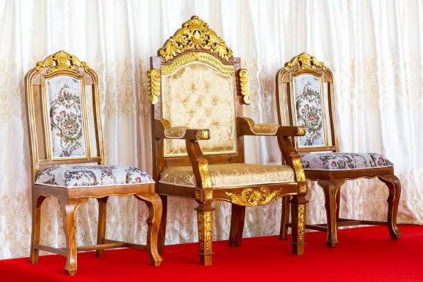 istock Ancient golden chair 1144753548