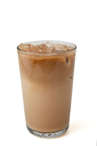 glass of cold coffee on white background, Food Thai style