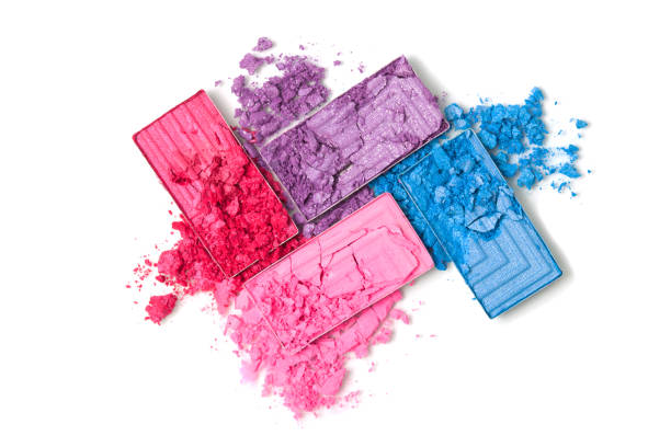 istock pink, red and blue broken Eye shadow set isolated on white 1144753972