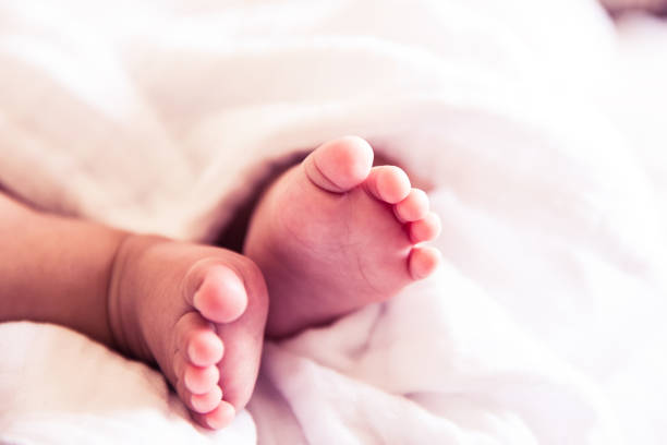 Baby foots close-up stock photo