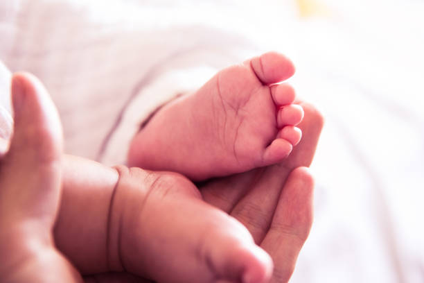 istock Baby foots in mother hands 1144755630