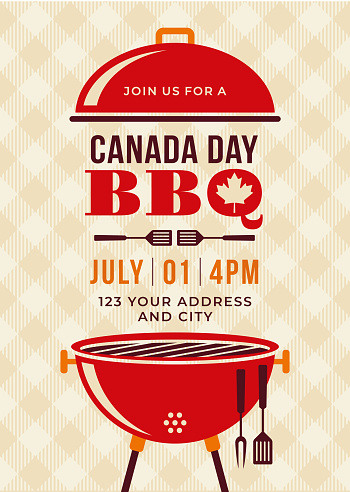 Canada Day BBQ Party Invitation - Illustration