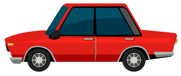 A vinatge car on white background illustration