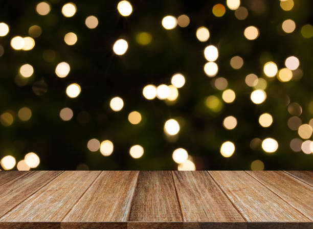 istock Defocused Image Of Illuminated Lights With Table In Foreground 1144764558