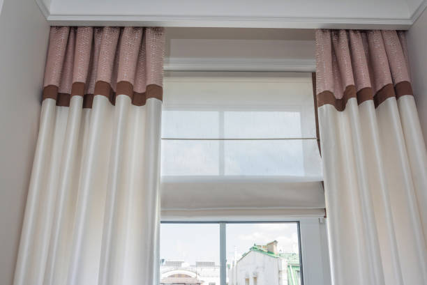 istock Curtain interior decoration in living room 1144767475