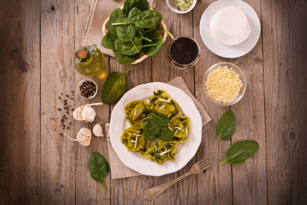 istock Spinach ravioli with ricotta cheese filling. 1144769498