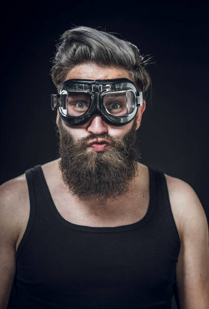 istock Young Man Wearing Vintage Pilot Glasses 1144769772