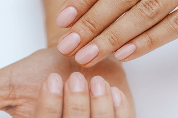 istock Natural nails, gel polish. Perfect clean manicure 1144771022