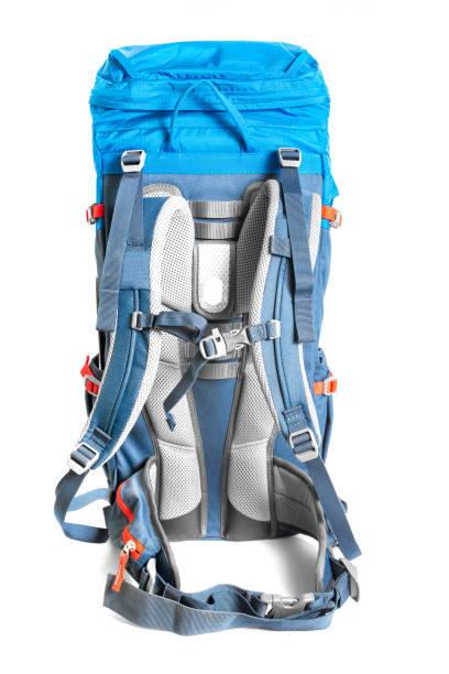 istock Modern hiking backpack isolated on white. Trekking gear and equipment concept 1144772559