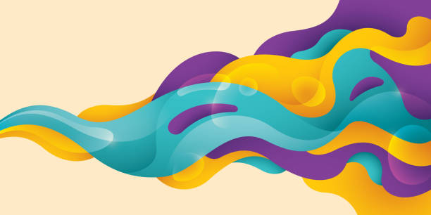 Abstract wavy background. Abstract wavy background design in colorful modish style. Vector illustration. flowing abstract stock illustrations