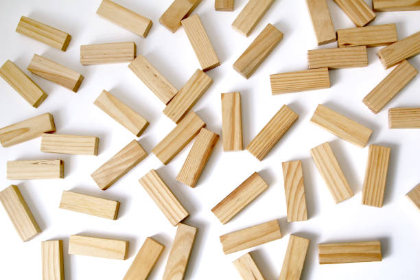 istock Wooden rectangles arranged differently over a white background. Copy space. Cover background template for the presentation, brochure, web, banner, catalog, poster, book, magazine 1144775832