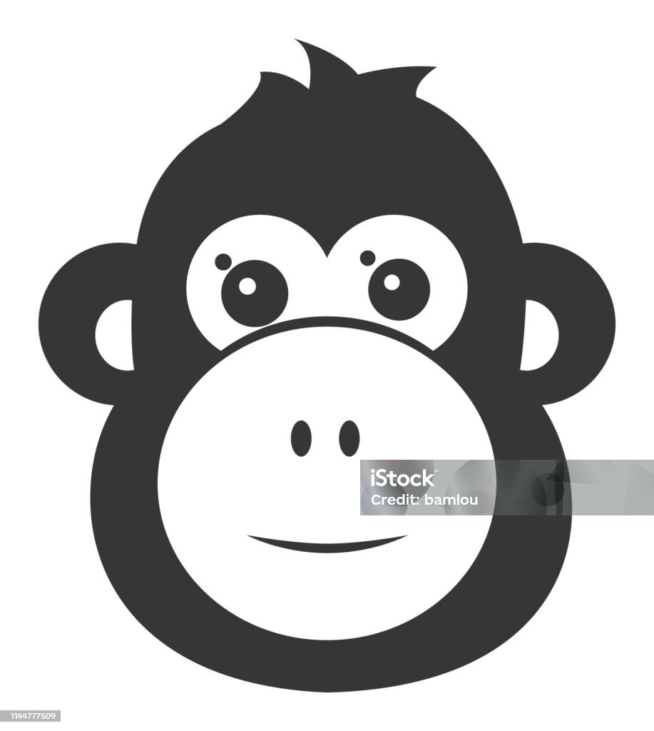 Monkey Head Icon Vector of Monkey Head Icon Animal stock vector