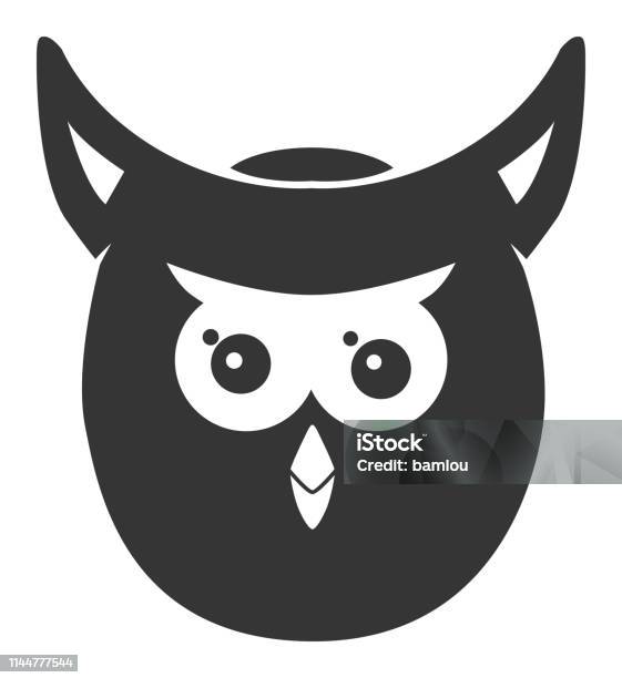 Owl Head Icon Stock Illustration - Download Image Now - Owl, Vector, Animal