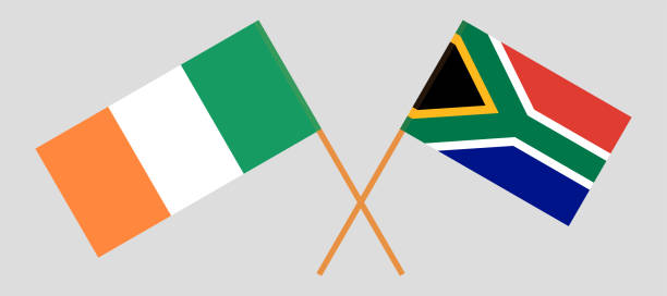 rsa 和愛爾蘭。南非和愛爾蘭國旗。官方顏色。正  確的比例。向量 - ireland south africa 幅插畫檔、美工圖案、卡通及圖標