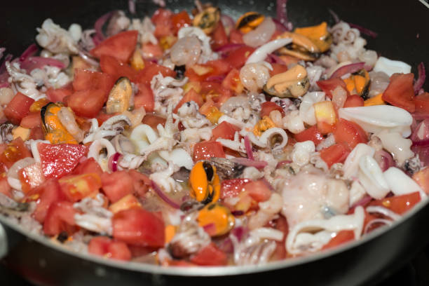 istock The healthy diet,  seafood and vegetables 1144780277