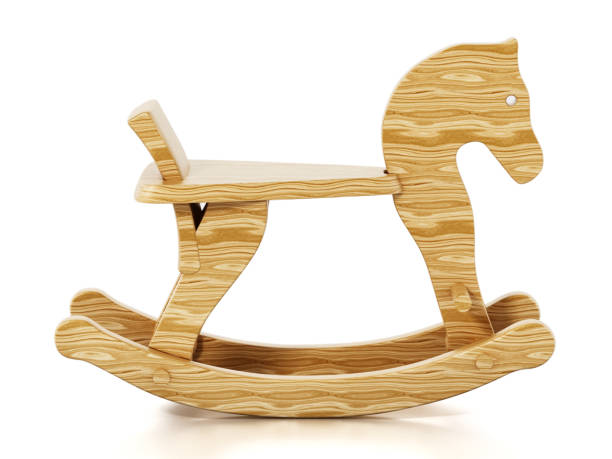 istock Wooden horse isolated on white 1144784359