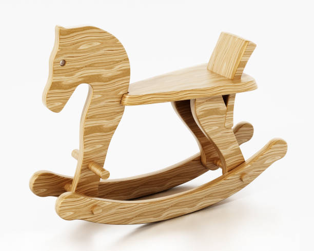 istock Wooden horse isolated on white 1144784428