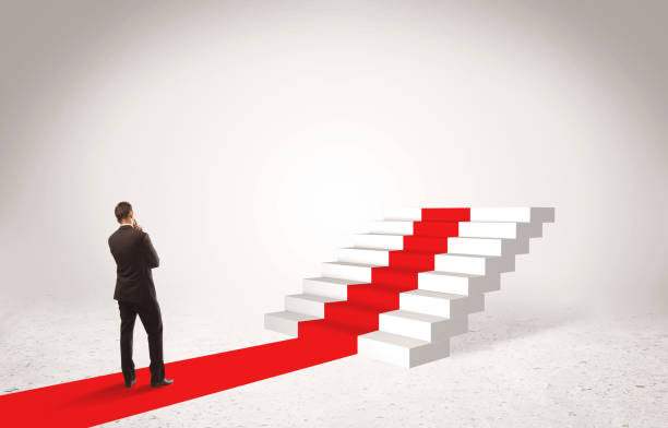 istock Steps to success concept with businessman 1144784965