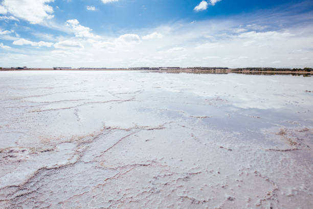 An ancient salt lake in the town of Lake Bolac in western Victoria, Australia