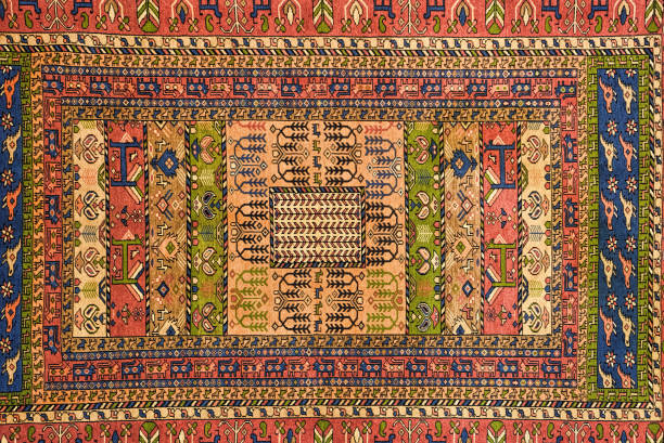 Pieces of colorful patterned carpets as backgrounds