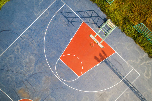 istock basketball field in morning right. 1144789747
