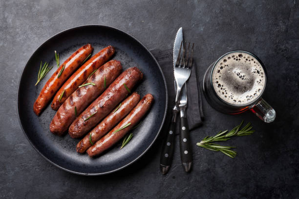 istock Grilled sausages and beer 1144791358