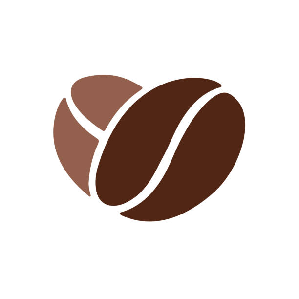 ilustraciones, imágenes clip art, dibujos animados e iconos de stock de corazón de granos de café. ilustración vectorial en estilo plano - coffee beans