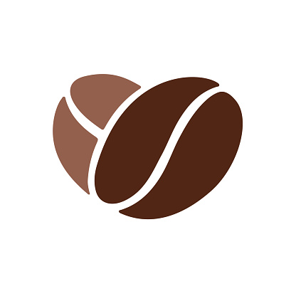 Heart of coffee beans. Vector illustration in flat style