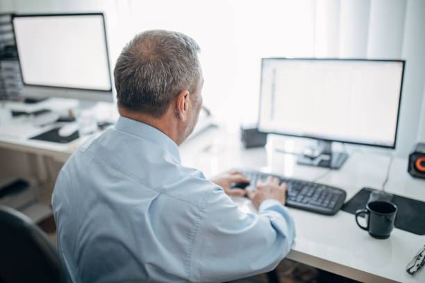 istock A businessman works in the office 1144798174