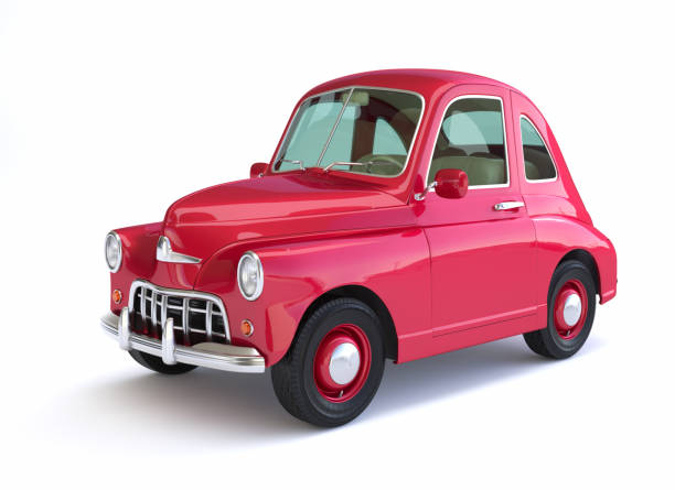 istock Red cartoon car on white background 1144800581