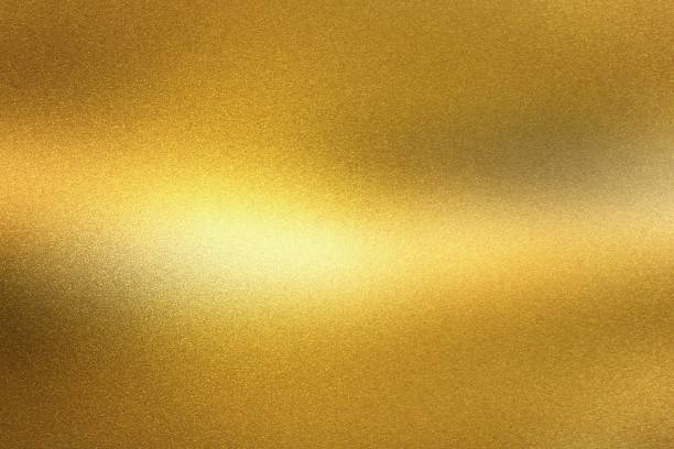 istock Shiny golden foil wave metal wall, abstract texture background 1144802179